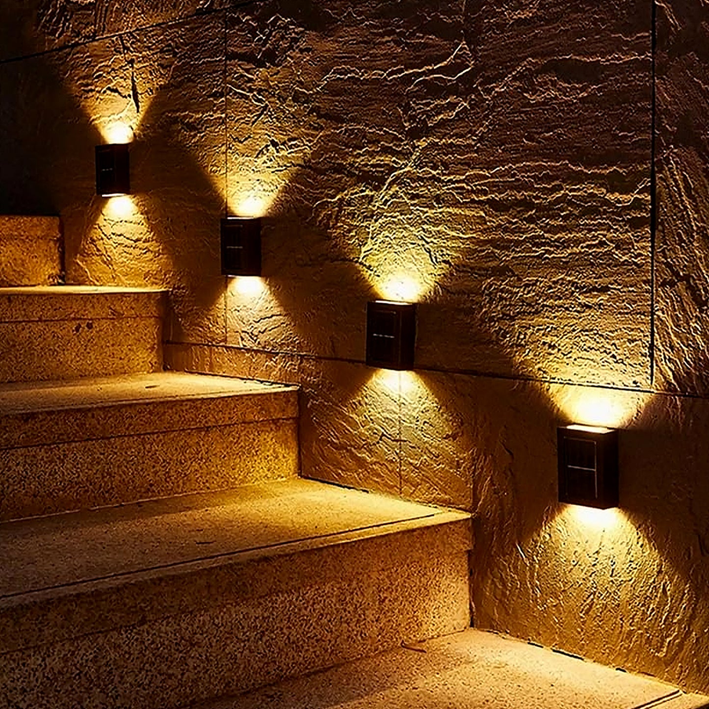 Solar Wall Lights Small Fence Lights Solar Powered Up Down Led Porch Light Garden Lights Outdoor Solar Landscape Lights Waterproof Light (1 Pc)