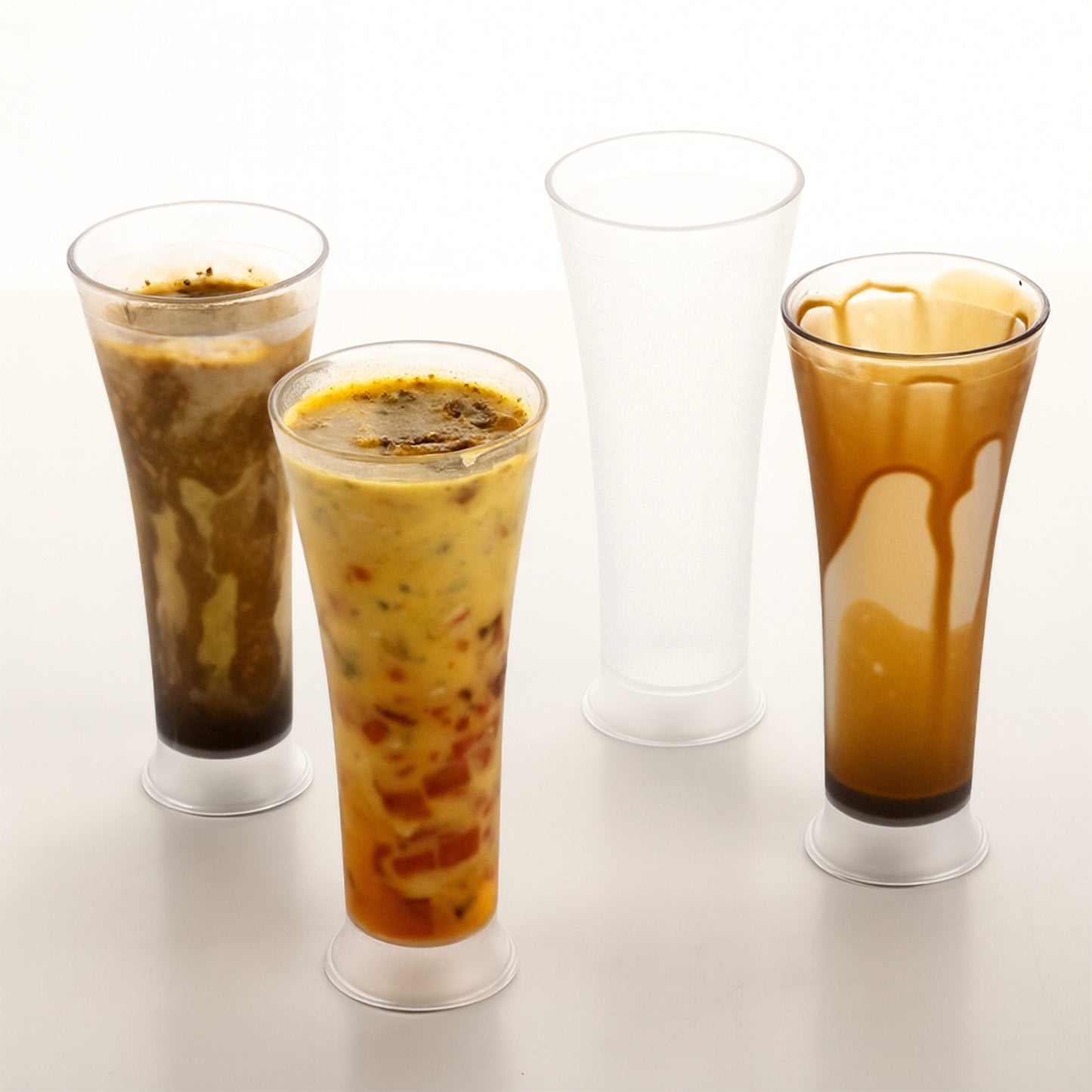 Supermom Plastic Faluda Matt Glass Set (300ml  6 Pc)